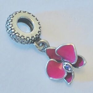 Pandora Silver and Pink Charm for Bracelet
